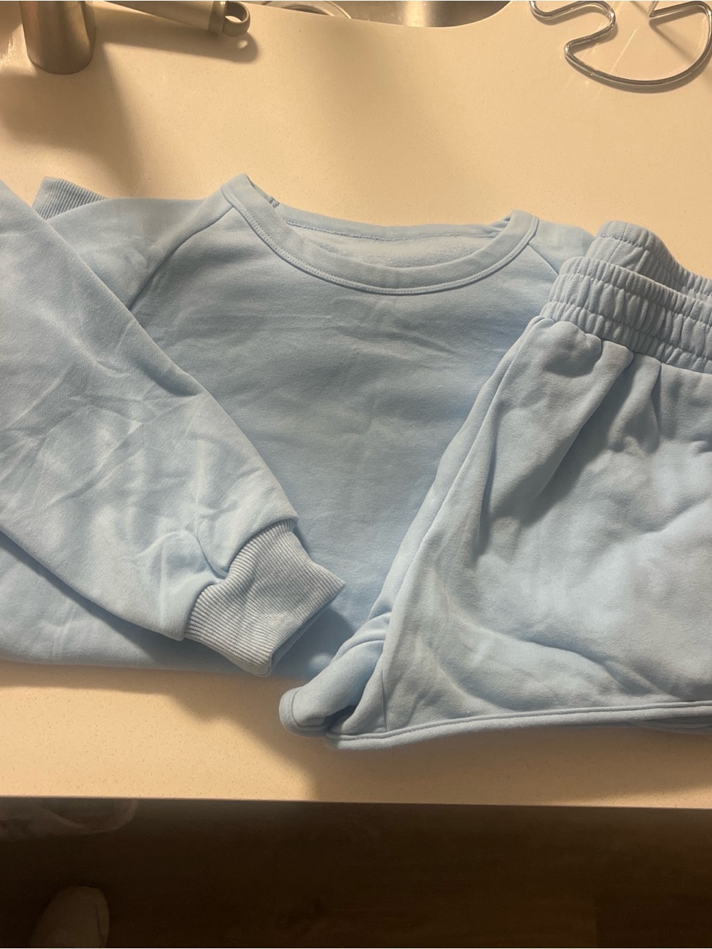 Classic Light Blue sweatshirts and crew neck - Casual Bottoms
